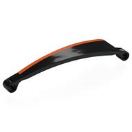 Technic Panel Curved 3 × 13 × 2 Tapered, Right #53 with Orange Stripe print in Black