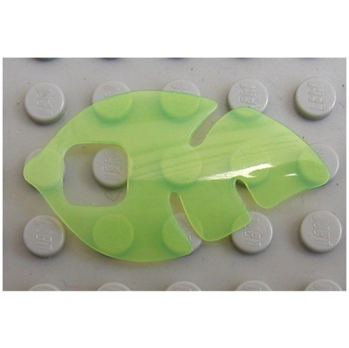 Clikits Icon Accent, Leaf 5 × 3 with Cutouts Trans-Light Bright Green