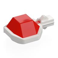 Projectile, Koopa Troopa Shell with Lever with Red Top Pattern in White