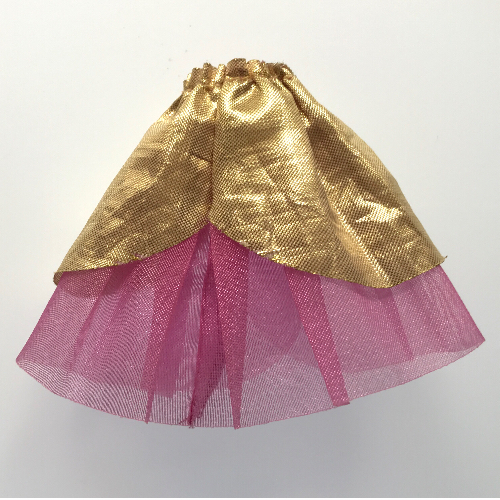 Belville, Skirt, Long, Sheer with Golden Layer with no Jewel Dunkelrosa