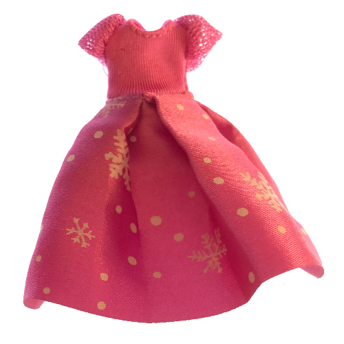 Belville, Dress, Child, Long, Short Net Sleeves, Pink Skirt with White Snowflake Pattern Dunkelrosa