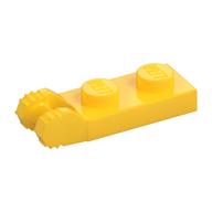 Hinge Plate 1 × 2 Locking with 2 Fingers On End, without Groove, 7 Teeth Gelb