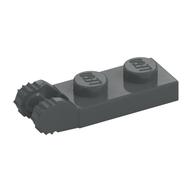 Hinge Plate 1 × 2 Locking with 2 Fingers On End, without Groove, 7 Teeth Dark Bluish Gray