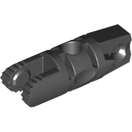 Hinge Cylinder 1 × 3 Locking with 1 Finger and 2 Fingers On Ends, with Hole, 7 Teeth Black