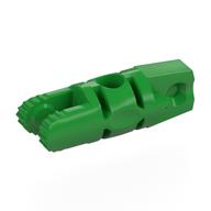 Hinge Cylinder 1 × 3 Locking with 1 Finger and 2 Fingers On Ends, with Hole, 7 Teeth Hellgrün