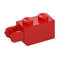 Hinge Brick 1 × 2 Locking with 2 Fingers Vertical End, 7 teeth Red