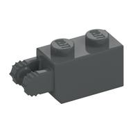 Hinge Brick 1 × 2 Locking with 2 Fingers Vertical End, 7 teeth Dunkelblaugrau