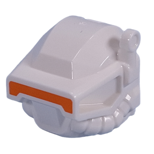 Helmet Ice Planet with Antenna, Orange Visor print White