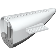 Aircraft Fuselage Curved Aft Section with Light Bluish Gray Base White