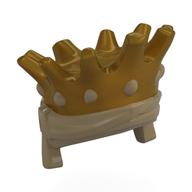 Minifig Headwear Turban with Crown Gold Pattern Dark Tan