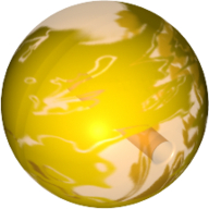 Projectile, Large Figure Weapon, Zamor Sphere / Ball with Marbled Yellow Pattern Transparent-Orange