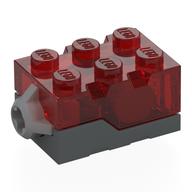 Light Brick 2 × 3 × 1 1/3 with Dark Bluish Gray Base [Red LED]