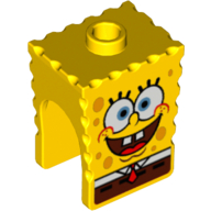 Minifig Head Special, SpongeBob with Happy Print Yellow