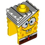 Minifig Head Special, SpongeBob with Bandage Print Gelb