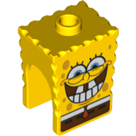 Minifig Head Special, SpongeBob with Bottom Teeth Print Yellow