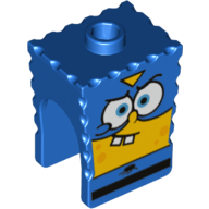 Minifig Head Special, SpongeBob with Super Hero Print Blue
