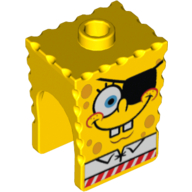 Minifig Head Special, SpongeBob with Eyepatch Print in 