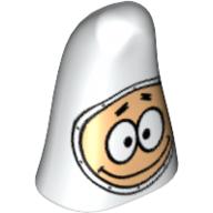 Minifig Head Special, Starfish with Spacesuit Print (Patrick) White
