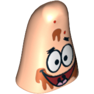 Minifig Head Special, Starfish with Open Mouth and Ice Cream Splotches Print (Patrick) Hellnougat