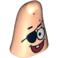 Minifig Head Special, Starfish with Eyepatch Print (Patrick) Light Nougat