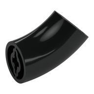 Brick Round 2 × 2 D. Tube with 45° Elbow and Axle Holes (Crossholes) at Each End [LONG] Black