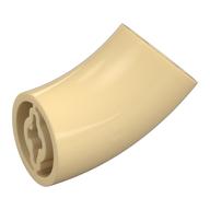 Brick Round 2 × 2 D. Tube with 45° Elbow and Axle Holes (Crossholes) at Each End [LONG] Tan