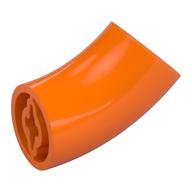Brick Round 2 × 2 D. Tube with 45° Elbow and Axle Holes (Crossholes) at Each End [LONG] Orange