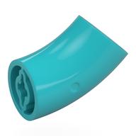 Brick Round 2 × 2 D. Tube with 45° Elbow and Axle Holes (Crossholes) at Each End [LONG] Medium Azure