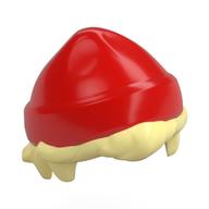 Hair and Hat, Short Hair and Beanie Red pattern Leuchtendes Hellgelb
