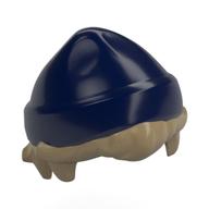 Hair and Hat, Short Hair and Beanie Dark Blue pattern Dark Tan