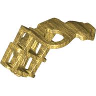 Minifig Neckwear Armor Shoulder Pad Single with Scabbard for 2 Katanas, Wedge Pearl Gold