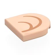Tile Round 2 × 2 Half Circle with Nougat Inner Ear (Right) print Hellnougat
