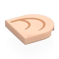 Tile Round 2 × 2 Half Circle with Nougat Inner Ear (Left) print Light Nougat