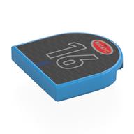 Tile Round 2 × 2 Half Circle with Black Grill, Red Bugatti Symbol, '16' print Dark Azure