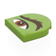 Tile Round 2 × 2 Half Circle with Reddish Brown Eye, Dark Brown Eyebrow Left print Lime