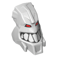 Minifig Head Special, Piraka Thok Very Light Bluish Gray