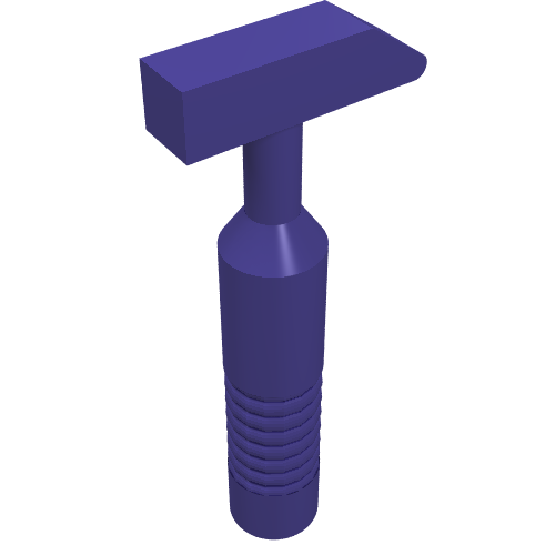 Tool Hammer Cross Pein [6-Rib Handle] Dark Purple