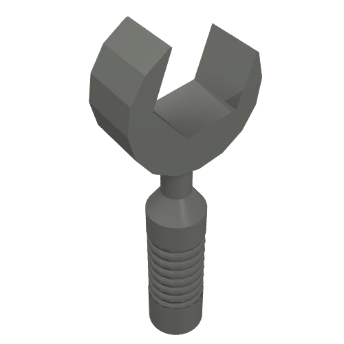 Tool Wrench / Spanner Open End [6-Rib Handle] Dark Bluish Gray