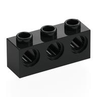 Technic Brick 1 × 3 [3 Pin Holes] Black