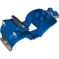 Duplo Quad Bike Top 4 × 8 × 2 - Black Handlebars and Eyes Print (Scrambler) Pearl Blue