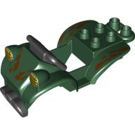Duplo Quad Bike Top 4 × 8 × 2 with Black Handlebars and Mud Spots Print Dark Green