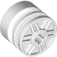Wheel 18mm x 14mm with Axle Hole, Fake Bolts and Shallow Spokes White