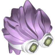 Hair with Goggles, Short Streaks, White Goggles with Olive Green Glasses print Lavender