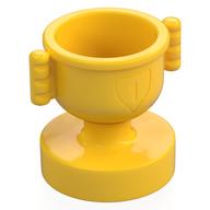 Duplo Trophy Cup with Number 1 in Shield - Closed Handles, Shallow Notches Gelb