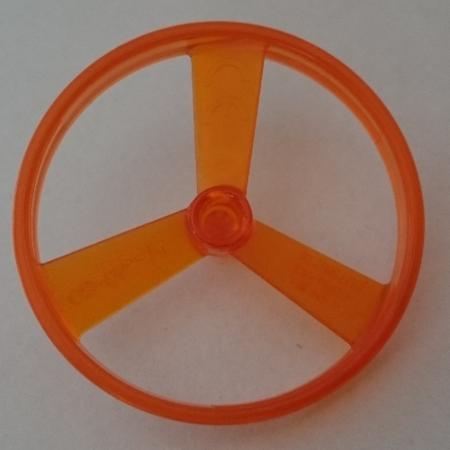 Projectile, Disk / Rotor / Propeller 3 Blade with Flywheel Pin Transparent-Orange