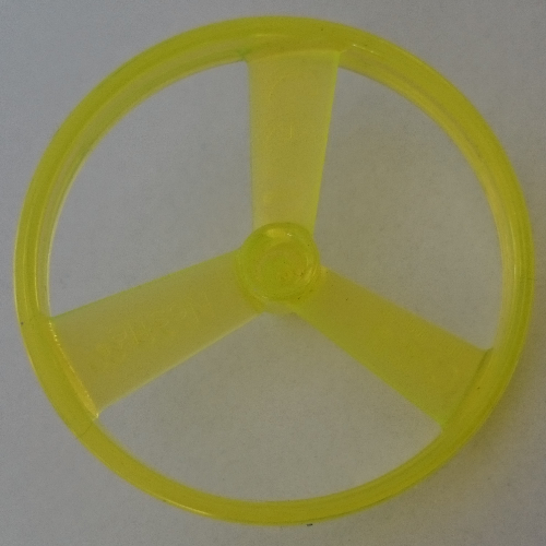 Projectile, Disk / Rotor / Propeller 3 Blade with Flywheel Pin Trans-Neon Green