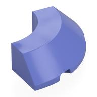 Brick Round Corner 4 × 4 × 1 with Bottom Cut Outs, No Studs, Flat Top Blauviolett
