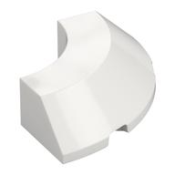 Brick Round Corner 4 × 4 × 1 with Bottom Cut Outs, No Studs, Flat Top