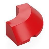 Brick Round Corner 4 × 4 × 1 with Bottom Cut Outs, No Studs, Flat Top Rot