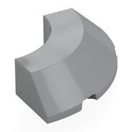 Brick Round Corner 4 × 4 × 1 with Bottom Cut Outs, No Studs, Flat Top Hellblaugrau